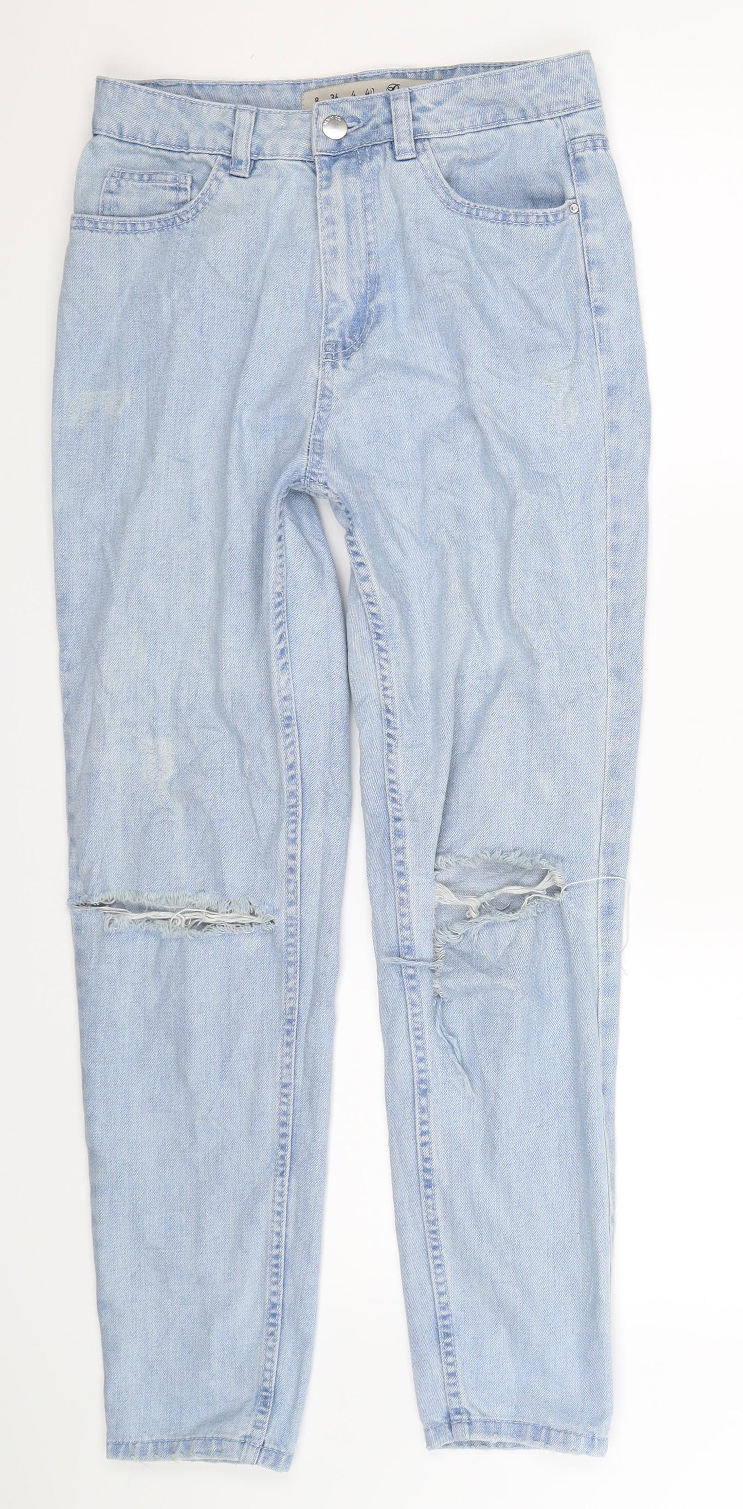 Denim Co Womens Blue  Denim Straight Jeans Size 8 L27 in
