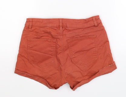 H&M Womens Brown  Denim Hot Pants Shorts Size 6
