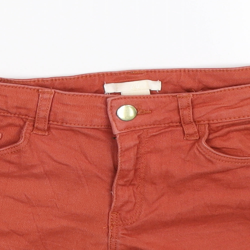 H&M Womens Brown  Denim Hot Pants Shorts Size 6