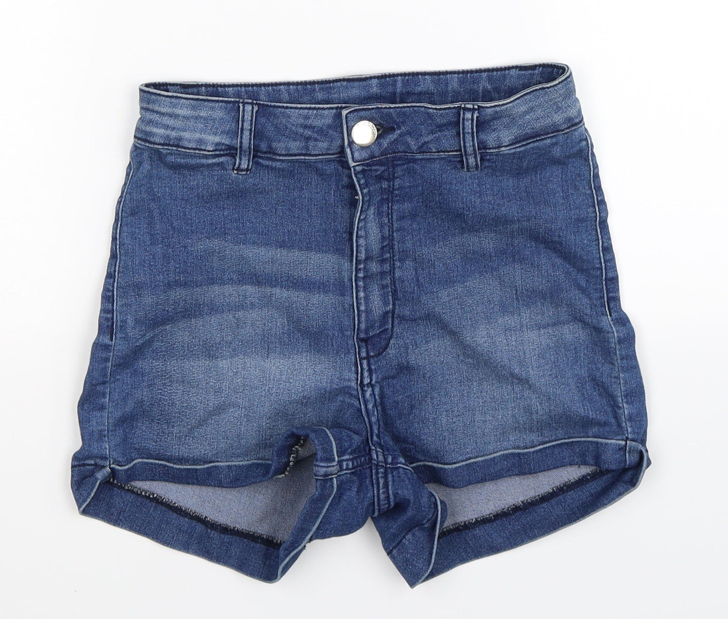 H&M Womens Blue  Denim Hot Pants Shorts Size 26 in
