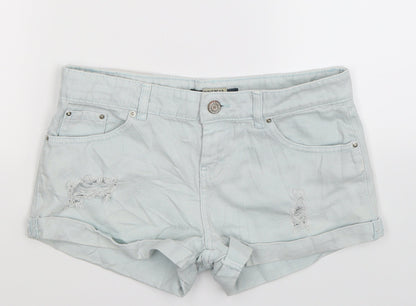 Pull&Bear Womens Blue  Denim Hot Pants Shorts Size 30 in