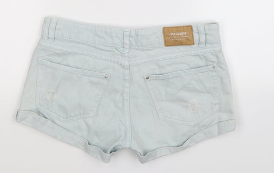 Pull&Bear Womens Blue  Denim Hot Pants Shorts Size 30 in