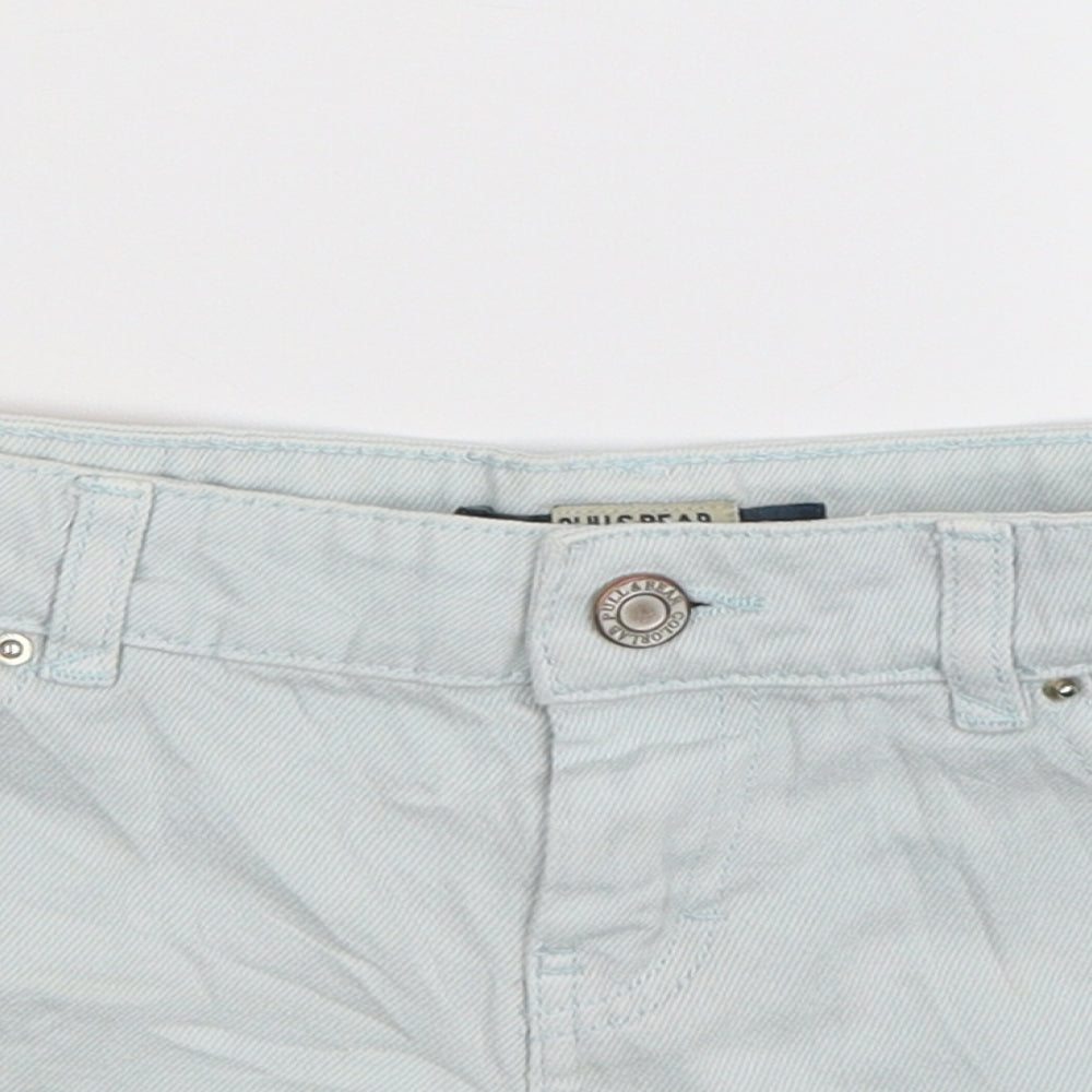 Pull&Bear Womens Blue  Denim Hot Pants Shorts Size 30 in