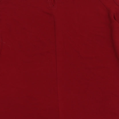 nabila Womens Red  Chiffon Basic Blouse Size S  - cold shoulder