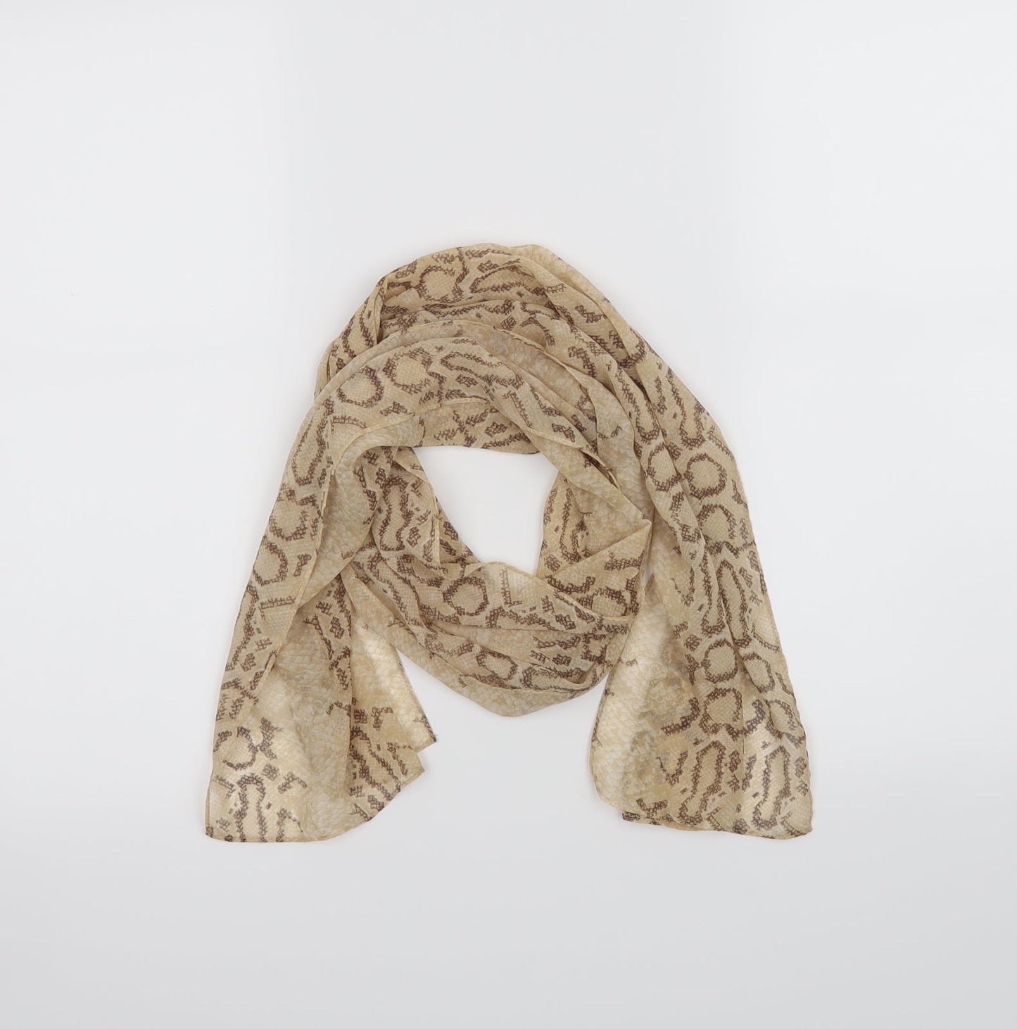 Preworn Womens Beige Animal Print   Scarf