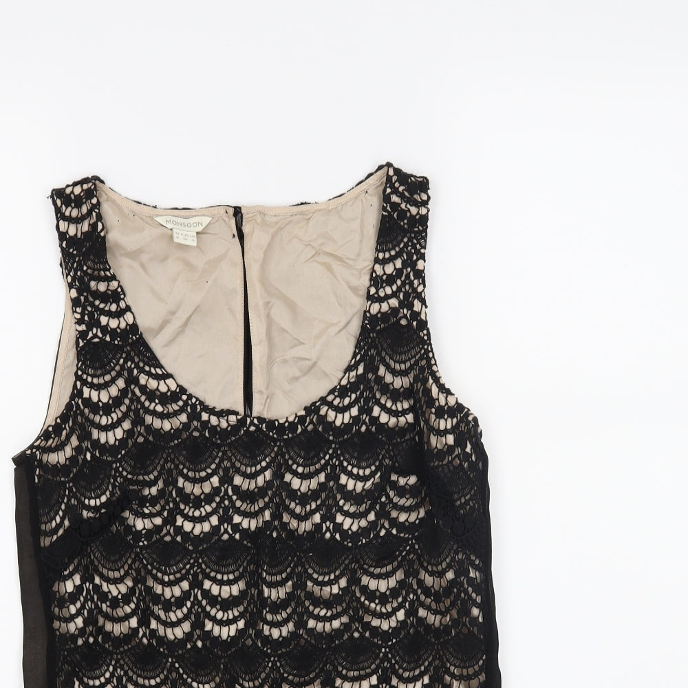 Womens UK Size 8 Monsoon Black Basic Tank