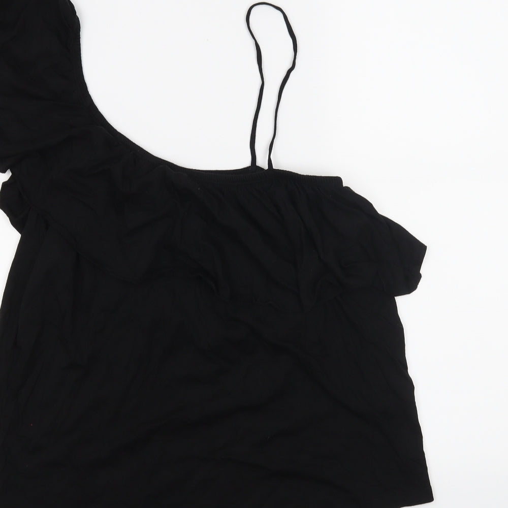 Womens UK Size 14 New Look Black Basic T-Shirt