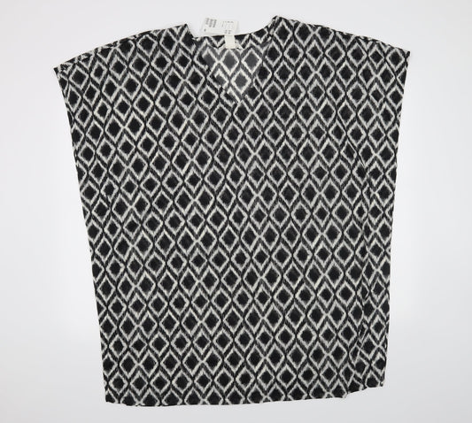 Womens UK Size L H&M Black Basic Blouse