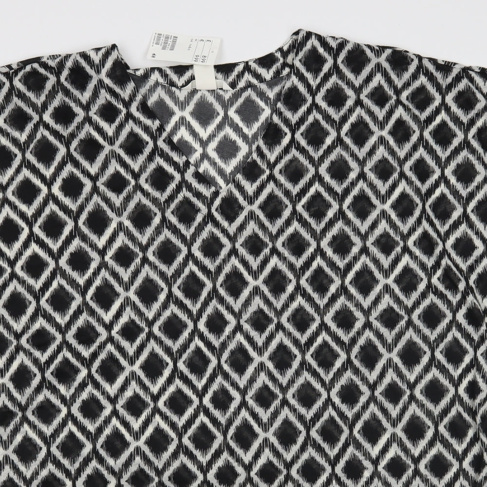 Womens UK Size L H&M Black Basic Blouse