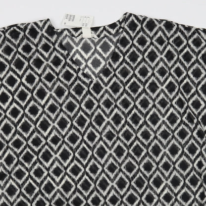 Womens UK Size L H&M Black Basic Blouse