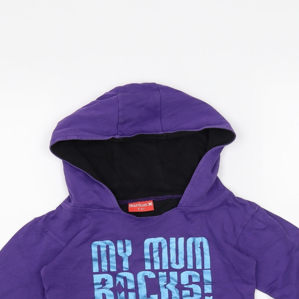 Stardust Girls Purple   Pullover Hoodie Size 5-6 Years