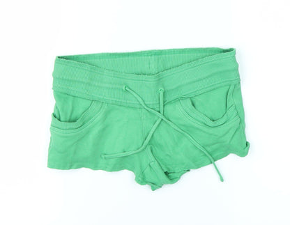 Topshop Womens Green   Cut-Off Shorts Size 8