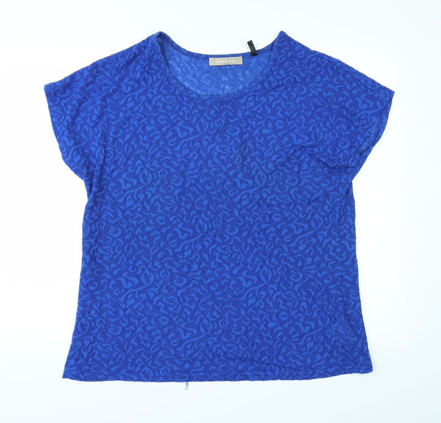 Womens UK Size 16 Anthology Blue Basic T-Shirt