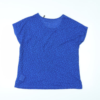 Womens UK Size 16 Anthology Blue Basic T-Shirt
