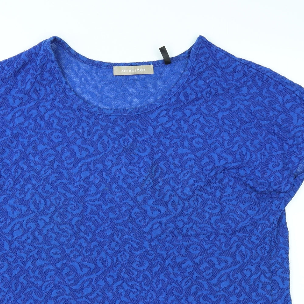 Womens UK Size 16 Anthology Blue Basic T-Shirt