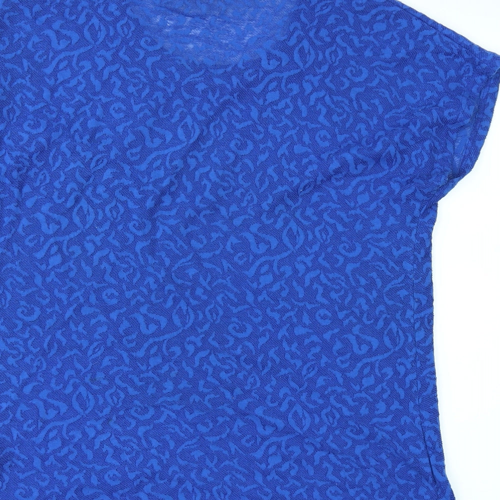 Womens UK Size 16 Anthology Blue Basic T-Shirt