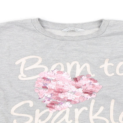 Primark Girls Grey   Pullover Sweatshirt Size 6-7 Years