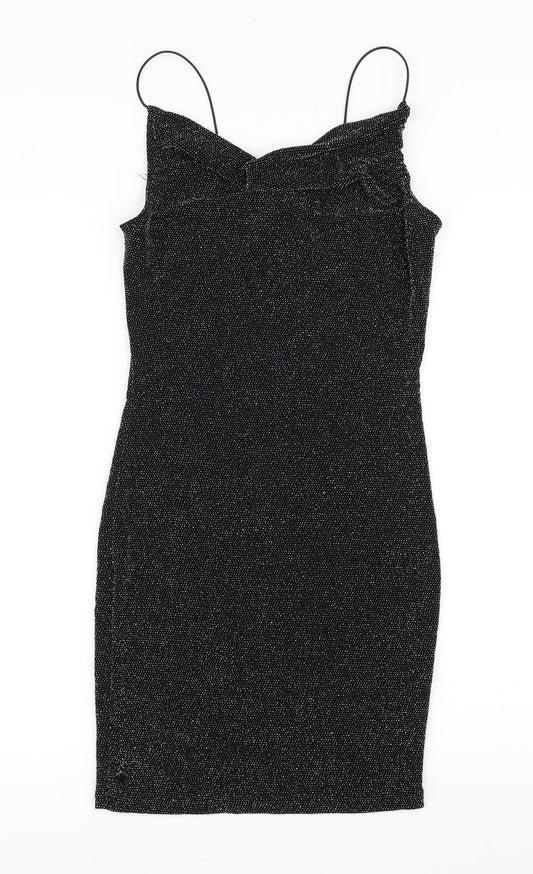 H&M Womens Black   Bodycon  Size 6  - Glitery