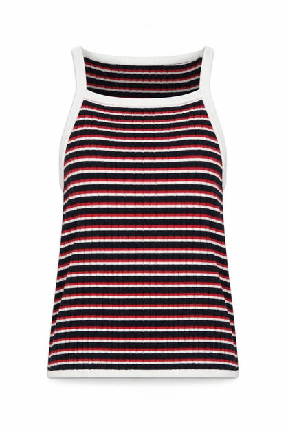 Divided Womens Multicoloured Striped  Basic Tank Size 8