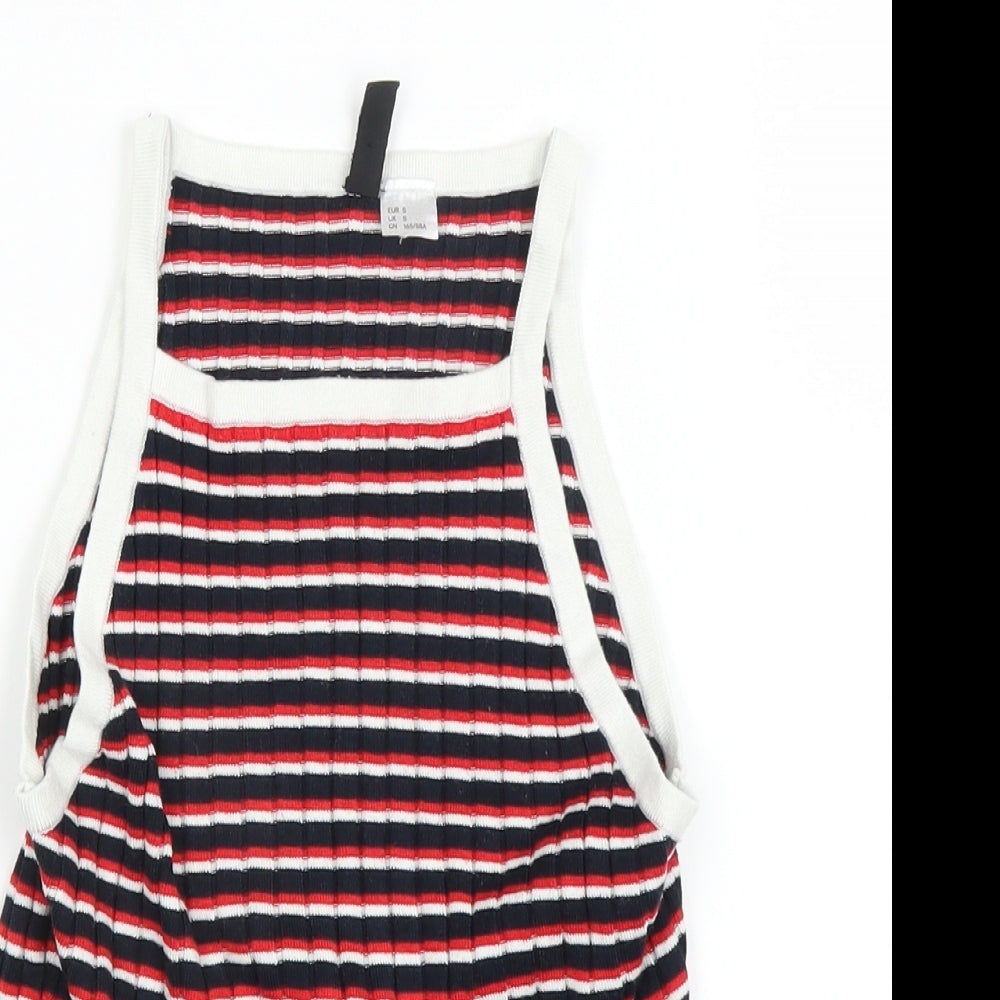 Divided Womens Multicoloured Striped  Basic Tank Size 8