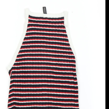 Divided Womens Multicoloured Striped  Basic Tank Size 8