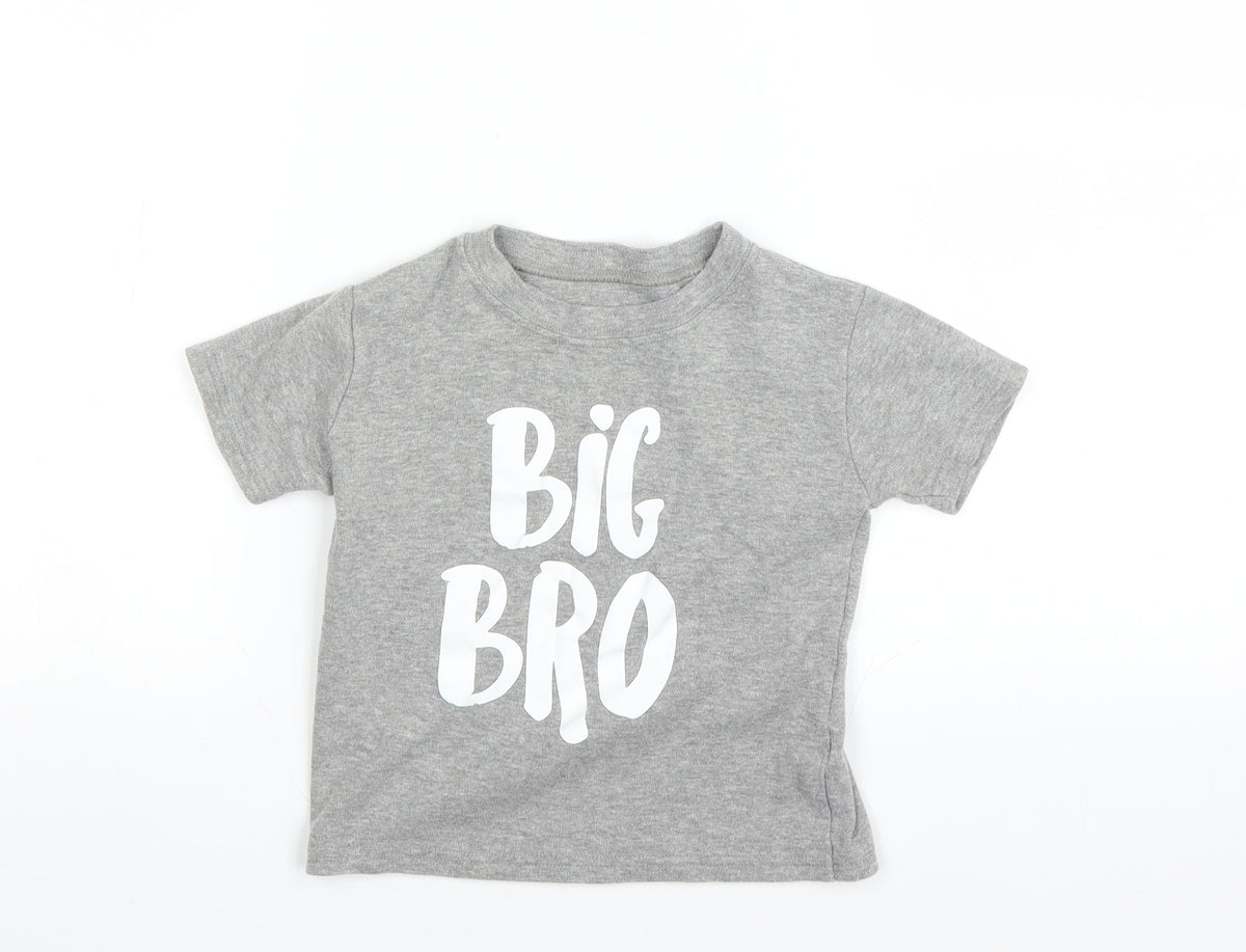 Preworn Boys Grey   Basic T-Shirt Size 2 Years