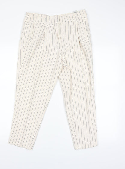 Womens UK Size 12 Marks and Spencer Regular Fit Chino Beige Trousers
