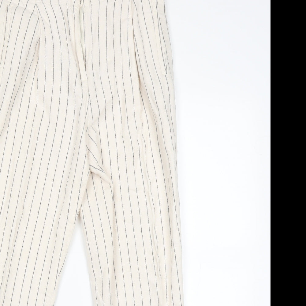 Womens UK Size 12 Marks and Spencer Regular Fit Chino Beige Trousers