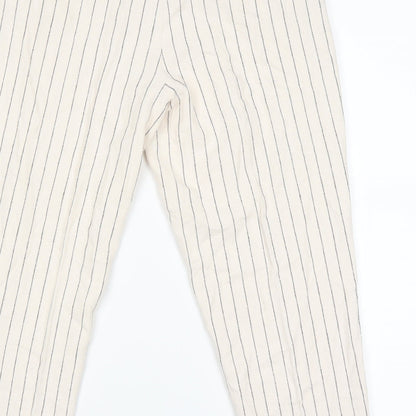 Womens UK Size 12 Marks and Spencer Regular Fit Chino Beige Trousers