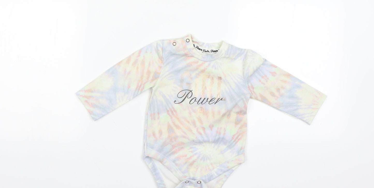 TEAM CUTE Girls Multicoloured Tie Dye  Babygrow One-Piece Size 0-3 Months