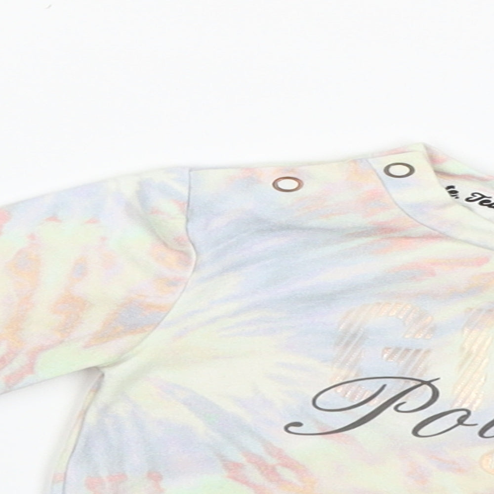 TEAM CUTE Girls Multicoloured Tie Dye  Babygrow One-Piece Size 0-3 Months