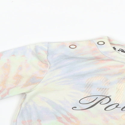 TEAM CUTE Girls Multicoloured Tie Dye  Babygrow One-Piece Size 0-3 Months