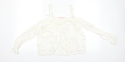 ZOE ROSE Womens Beige   Basic Blouse Size 8