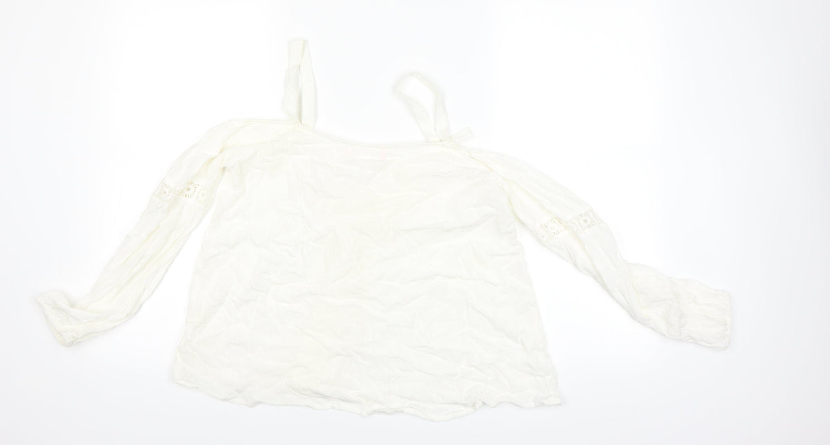 ZOE ROSE Womens Beige   Basic Blouse Size 8