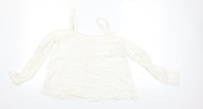 ZOE ROSE Womens Beige   Basic Blouse Size 8