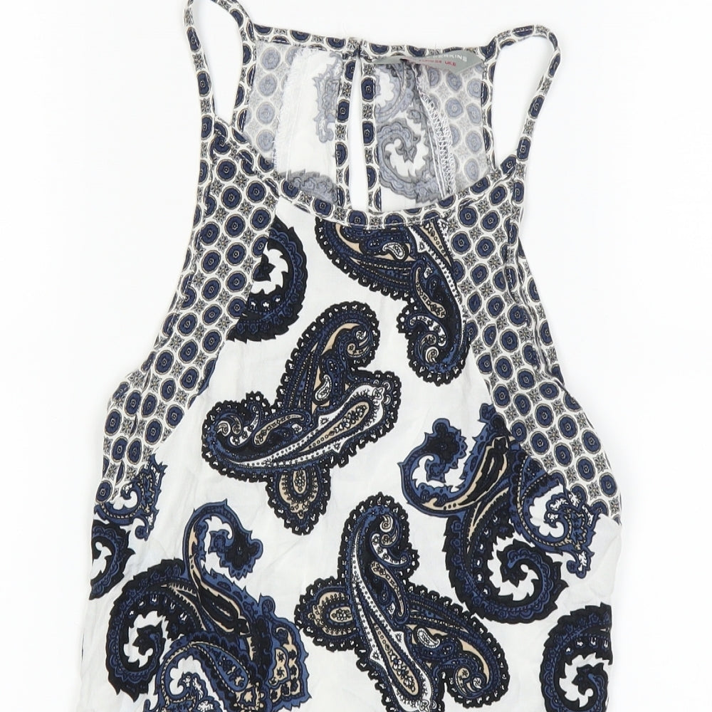 Dorothy Perkins Womens White Paisley  Basic Tank Size 6