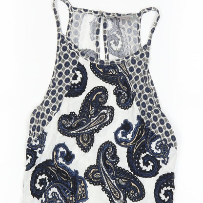 Dorothy Perkins Womens White Paisley  Basic Tank Size 6