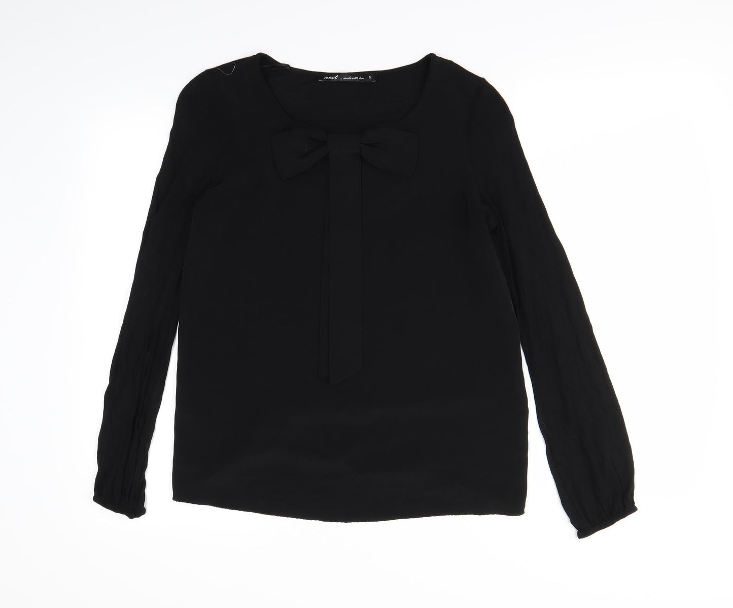 Womens UK Size 6 NEXT Black Basic Blouse