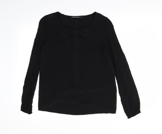 Womens UK Size 6 NEXT Black Basic Blouse