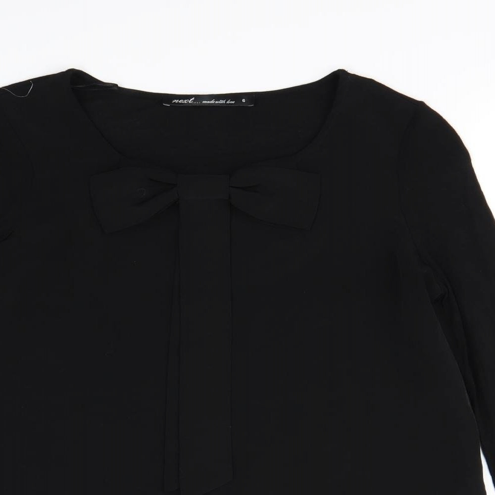 Womens UK Size 6 NEXT Black Basic Blouse