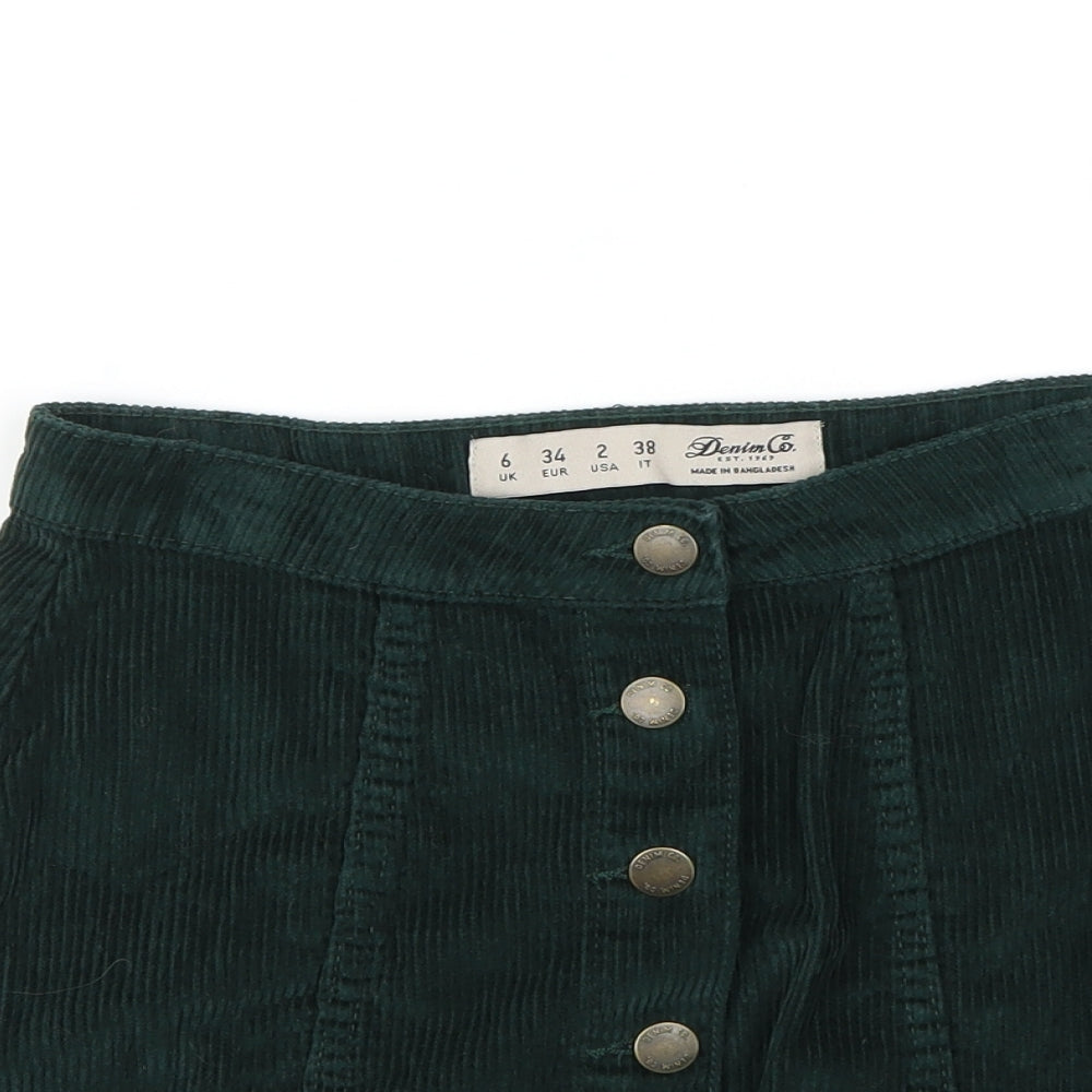 denim&co Womens Green   Mini Skirt Size 6