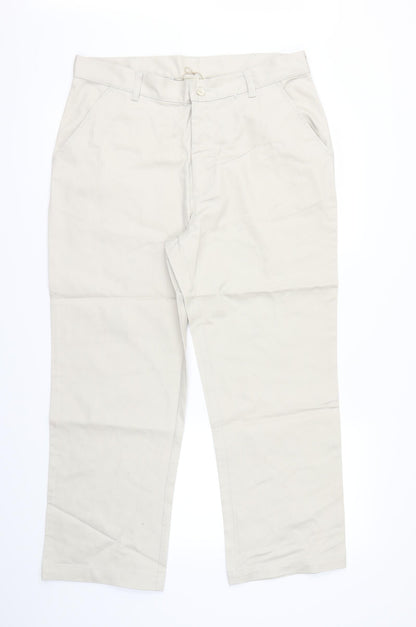Mens UK Size S Cotton Traders Regular Fit Dress Pants Beige Trousers