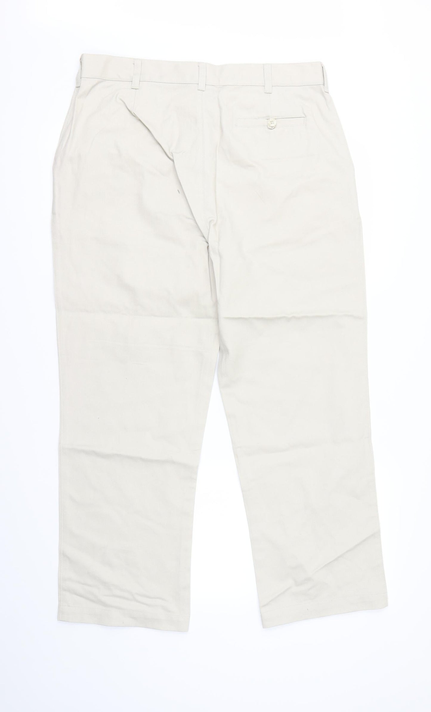 Mens UK Size S Cotton Traders Regular Fit Dress Pants Beige Trousers