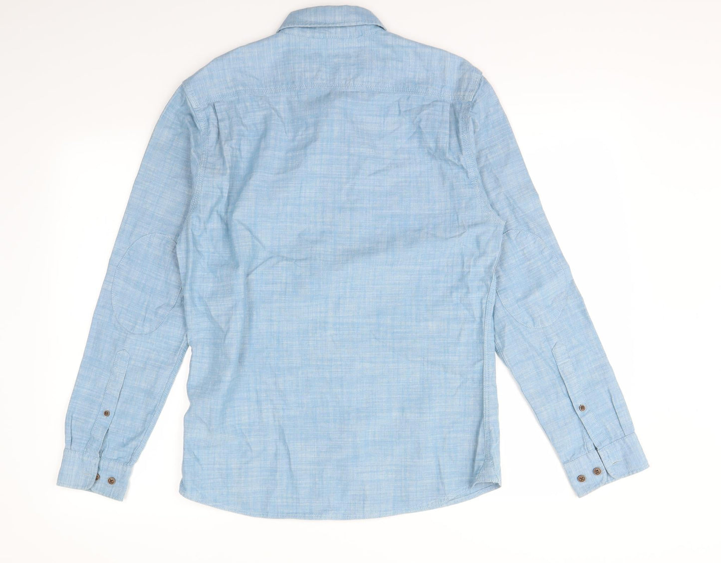 Womens UK Size S Red Herring Blue Basic Button-Up