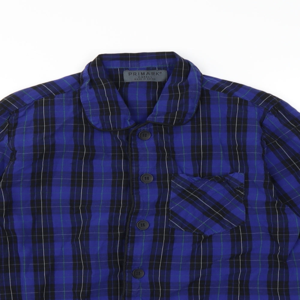 Primark Mens Blue Check   Button-Up Size S