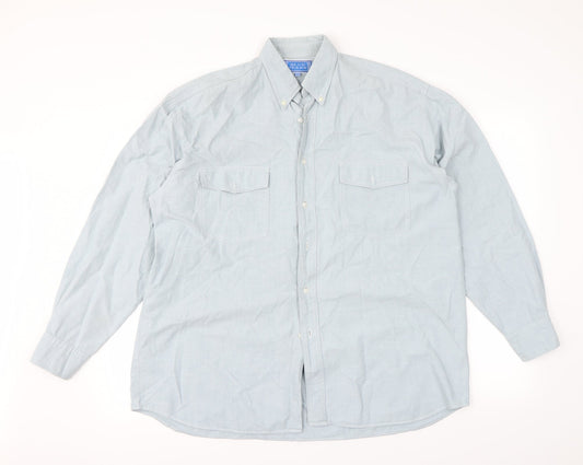 Mens UK Size M Blue jeans Blue  Button-Up Long Sleeve Casual Shirt