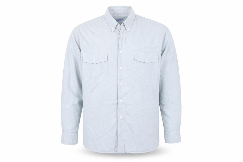 Mens UK Size M Blue jeans Blue  Button-Up Long Sleeve Casual Shirt