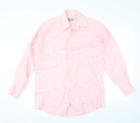 Mens UK Size S John Lewis Pink  Button-Up Long Sleeve Casual Shirt