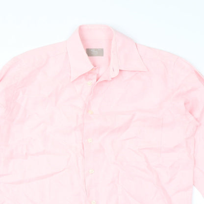Mens UK Size S John Lewis Pink  Button-Up Long Sleeve Casual Shirt
