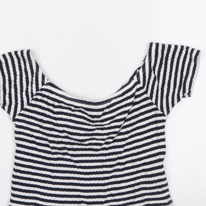 Womens UK Size 12 New Look Blue Basic T-Shirt
